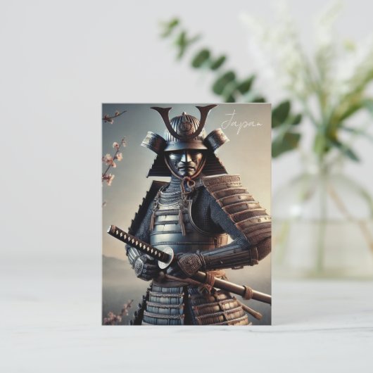 Samurai Warrior Japan Postkarte (Stehend Vorderseite)
