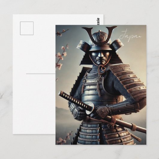 Samurai Warrior Japan Postkarte (Vorne/Hinten)