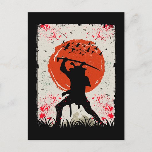 Samurai Warrior Japanese Swordsman Postkarte (Vorderseite)