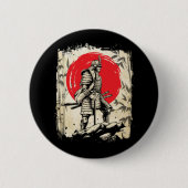Samurai Warrior Japanischer Hero Japan Schwertsmän Button (Vorderseite)