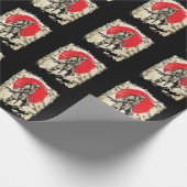 Samurai Warrior Japanischer Hero Japan Schwertsmän Geschenkpapier (Ecke)