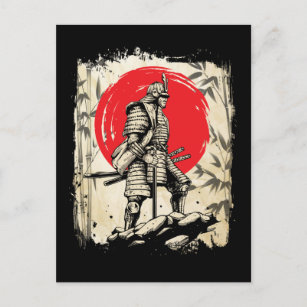 Samurai Warrior Japanischer Hero Japan Schwertsmän Postkarte