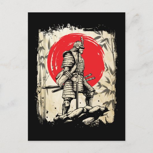 Samurai Warrior Japanischer Hero Japan Schwertsmän Postkarte (Vorderseite)
