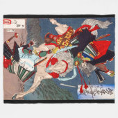 Samurai Warrior Kämpfe auf einem Pferd, Yoshitoshi Fleecedecke (Vorderseite (Horizontal))