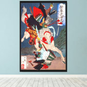 Samurai Warrior Kämpfe auf einem Pferd, Yoshitoshi Leinwanddruck (Insitu (Holzboden))