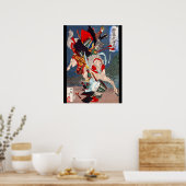 Samurai Warrior Kämpfe auf einem Pferd, Yoshitoshi Poster (Küche)