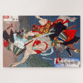 Samurai Warrior Kämpfe auf einem Pferd, Yoshitoshi Puzzle (Horizontal)