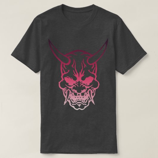 Samurai Warrior Mask, Hannya Oni Maske Japan Anime T-Shirt (Design vorne)