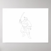 Samurai Warrior mit Katana Sword Poster (Vorne)
