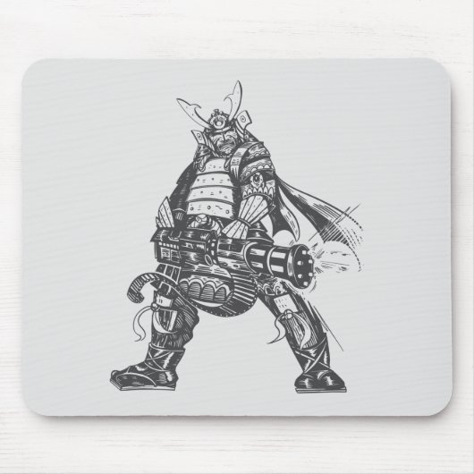 Samurai Warrior mit schnellem Feuerwaffen Mousepad (Vorne)
