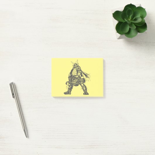 Samurai Warrior mit schnellem Feuerwaffen Post-it Klebezettel (Büro)