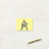 Samurai Warrior mit schnellem Feuerwaffen Post-it Klebezettel (Auf Schreibtisch)