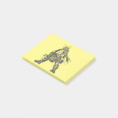 Samurai Warrior mit schnellem Feuerwaffen Post-it Klebezettel (angewinkelt)