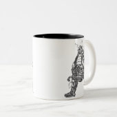 Samurai Warrior mit schnellem Feuerwaffen Zweifarbige Tasse (VorderseiteRechts)