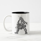 Samurai Warrior mit schnellem Feuerwaffen Zweifarbige Tasse (Links)