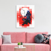 Samurai Warrior mit schwarzem Panther! Leinwanddruck (Insitu (Wohnzimmer))
