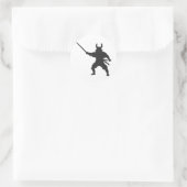 Samurai Warrior mit Schwert - Wählen Sie die Farbe Runder Aufkleber (Tasche)