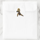 Samurai Warrior mit Schwertaufkleber Runder Aufkleber (Tasche)