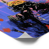 Samurai Warrior Portraits in Bold Graffiti Art Poster (Ecke)