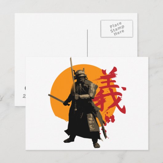 Samurai Warrior Postcard Postkarte (Vorne/Hinten)