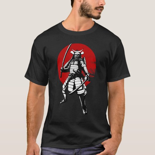 Samurai Warrior Red Circle T-Shirt (Vorderseite)