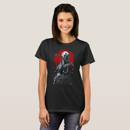 Samurai Warrior Red Circle T-Shirt (Vorne ganz)