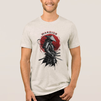 Samurai Warrior Rising Sun Japanese Ink Style Tri-Blend Shirt