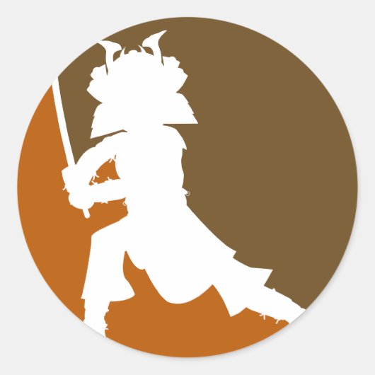 Samurai Warrior Silhouette Sticker (Vorderseite)