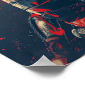 Samurai Warrior Skull Cool Illustration Poster (Ecke)