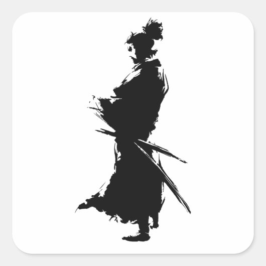 "Samurai Warrior Sticker - Japanischer Tintenkunst (Vorderseite)