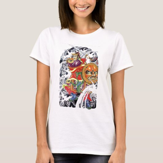Samurai Warrior Tattoo Design T-Shirt (Vorderseite)
