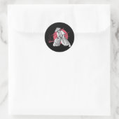 Samurai Warrior trifft auf Katana Runder Aufkleber (Tasche)