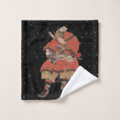 Samurai Warrior Vintage Japanische Kunst Badhandtuch Set (Waschlappen)