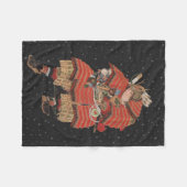 Samurai Warrior Vintage Japanische Kunst Fleecedecke (Vorderseite (Horizontal))