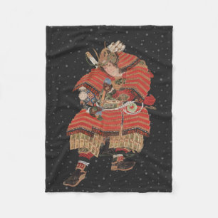 Samurai Warrior Vintage Japanische Kunst Fleecedecke