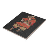 Samurai Warrior Vintage Japanische Kunst Fliese (Seite)