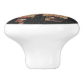 Samurai Warrior Vintage japanische Kunst Keramikknauf (Seitenansicht)