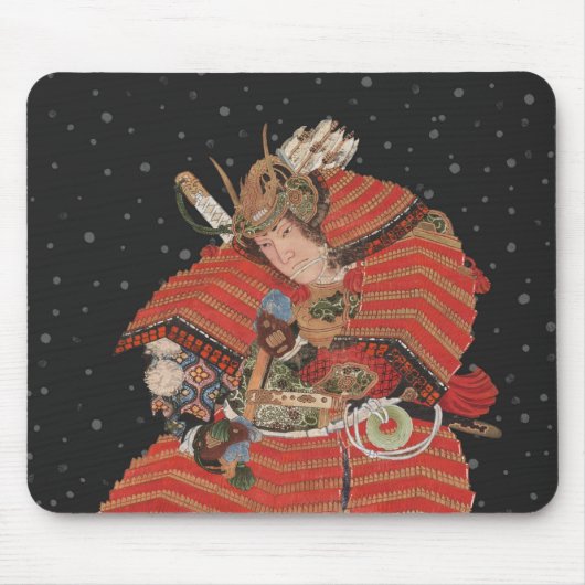 Samurai Warrior Vintage japanische Kunst Mousepad (Vorne)