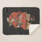 Samurai Warrior Vintage Japanische Kunst Sherpadecke (Vorderseite (Horizontal))