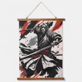 Samurai Warrior Wandteppich Mit Holzrahmen (Vorderseite)