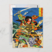 Samurai Warriors kämpfen Postkarte (Vorne/Hinten)