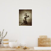 Samurai with raised sword, c.1860 (albumen print) poster (Küche)
