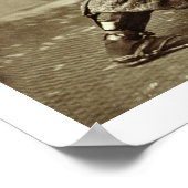 Samurai with raised sword, c.1860 (albumen print) poster (Ecke)