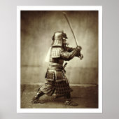 Samurai with raised sword, c.1860 (albumen print) poster (Vorne)