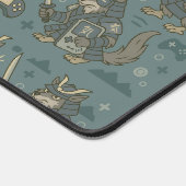 Samurai-Wolf mit Handheld-Konsole  Schreibtischunterlage (Ecke)