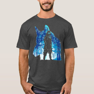 Samurai wolf temple japanischer Krieger katanas T-Shirt