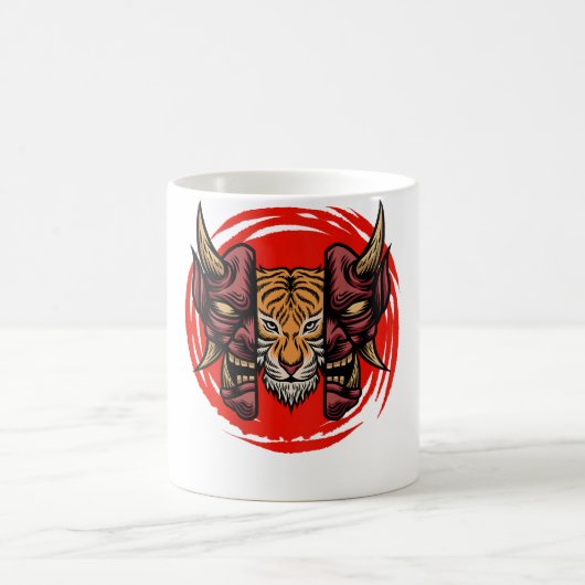 Samurai Zeichne Splash Design Asian Art Kaffeetasse (Mittel)