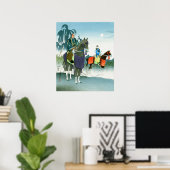 Samurai zu Pferden Hasegawa Sadanobu III 1950er Poster (Heimbüro)