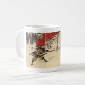Samuraikampf im Schnee circa 1890 Kaffeetasse (Vorderseite Links)