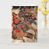 Samuraikrieger Vintages woodblock ukiyo-e Karte (Gelbe Blume)